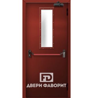 противопожарная дверь со стеклом и замком антипаника