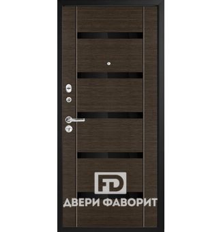 дверь железная с терморазрывом отделана темно коричневым экошпоном