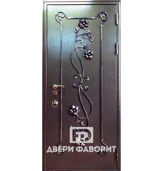 стальная дверь с ковкой, порошковое покрытие и МДФ