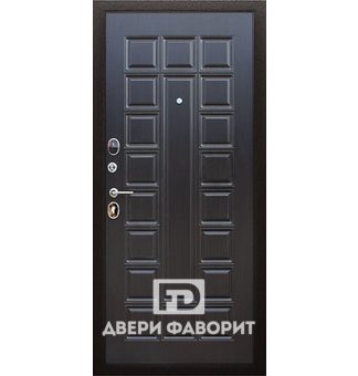 Металлическая недорогая дверь с МДФ темного оттенка