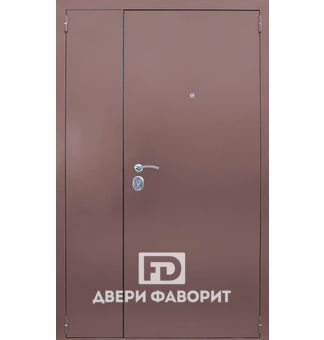 недорогая двустворчатая дверь с порошковым окрасом и отделкой ламинат внутри
