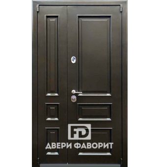 недорогая двустворчатая дверь с отделкой МДФ