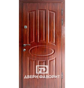 дверь из стали в квартиру с отделкой мдф с фрезеровкой