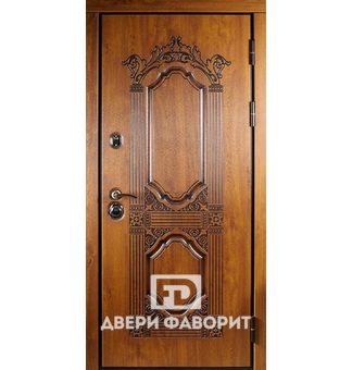стальная дверь с тремя петлями на подшипниках, отделана виноритом с двух сторон