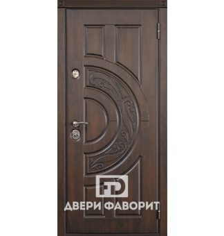 стальная дверь, отделана мдф шпон с фрезерным узором