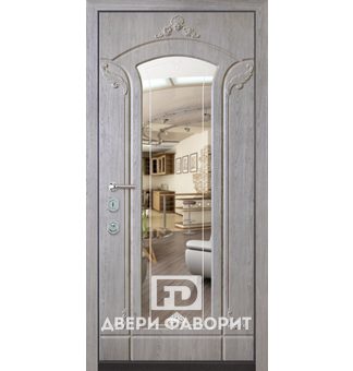 дверь железная с зеркальной вставкой