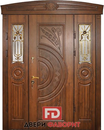 двустворчатая дверь с боковой вставкой