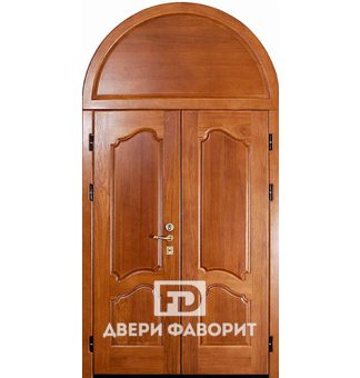 дверь двустворчатая с верхней вставкой арочного типа
